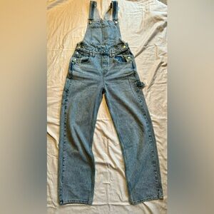 Good American Light Blue Denim Overalls